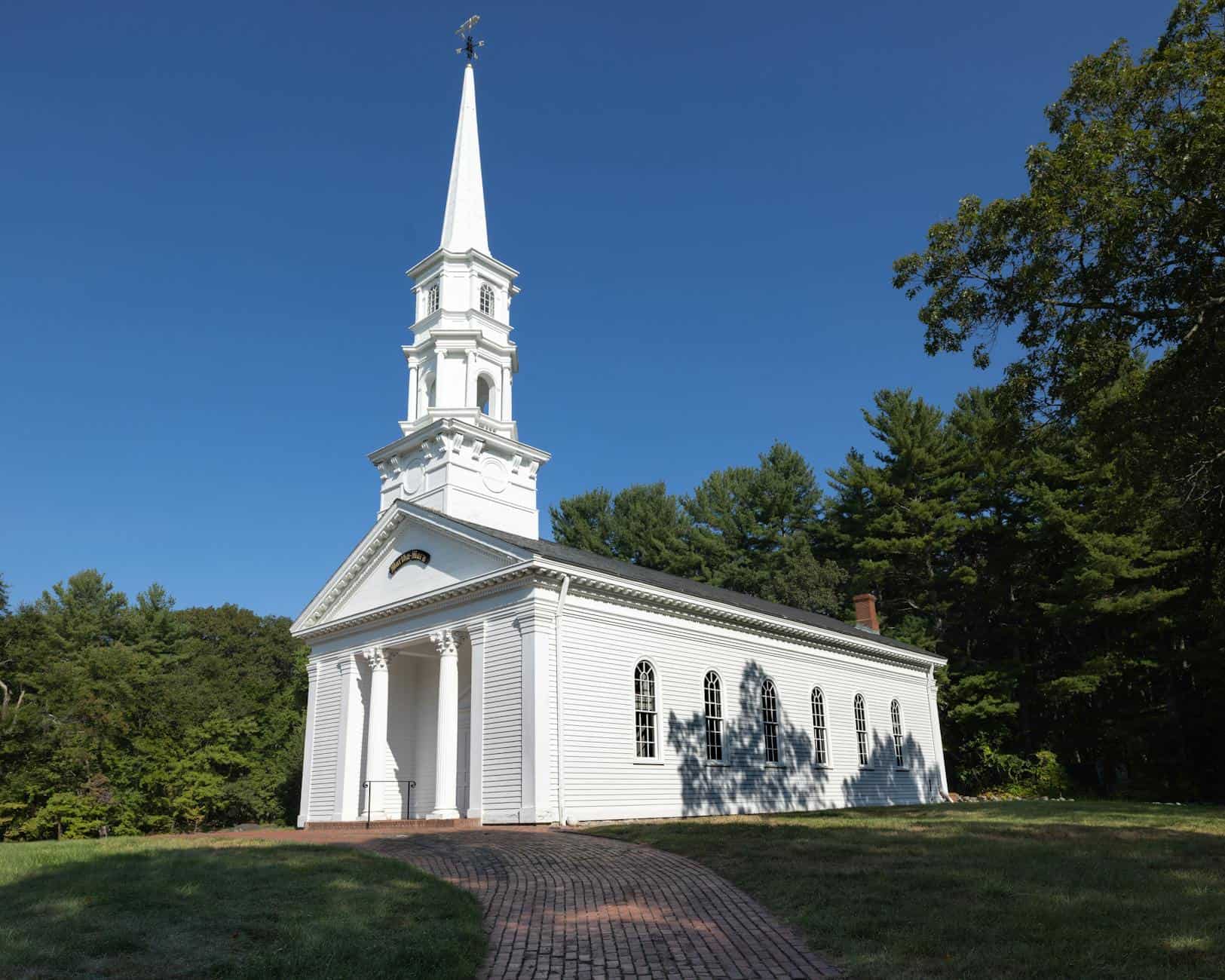A church building representing the role of Christian community in investment decisions