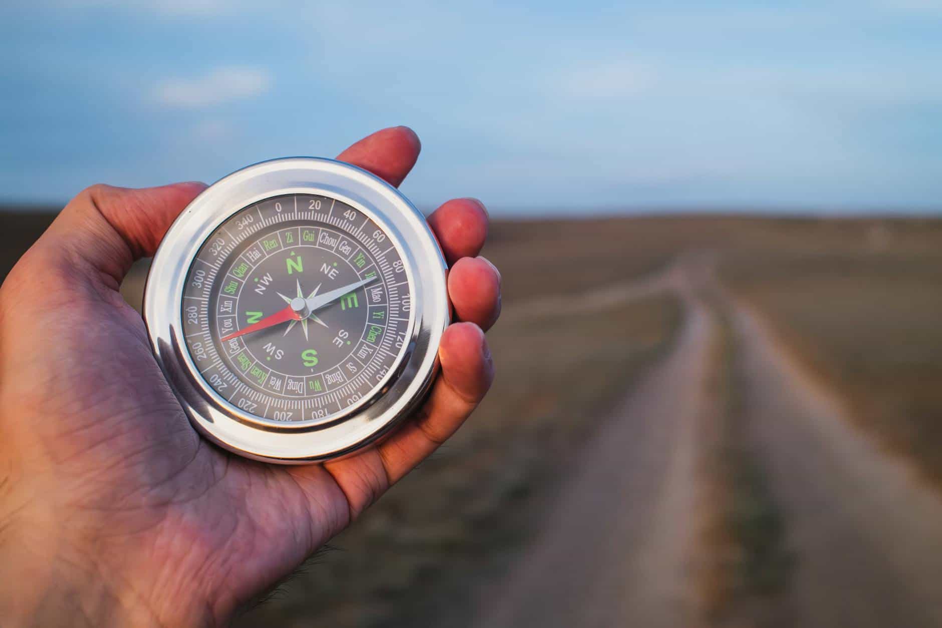 A compass representing the choice between BRI SRI and ESG investing approaches